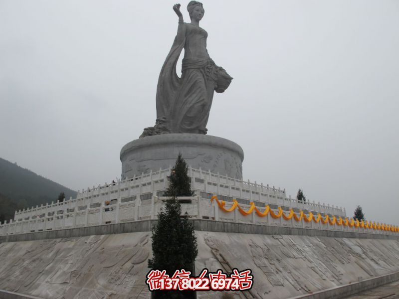 芝麻灰花崗巖石雕浮雕項目-重慶茶花女神基座浮雕工程